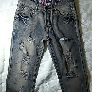 Hong Tao distressed jeans